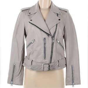 All Saints Women's Gray Biker Jacket